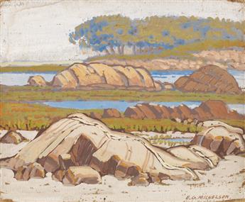 GUSTAV MICHELSON. Four landscapes of Maine and California.
